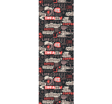 Blinds in a kitchen with a typographic coffee design - TenStickers