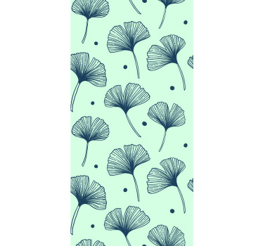 Blinds in a kitchen with floral blue wallpaper - TenStickers