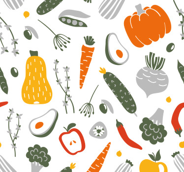 Blinds in a kitchen fruit and vegetable wallpaper 5 - TenStickers
