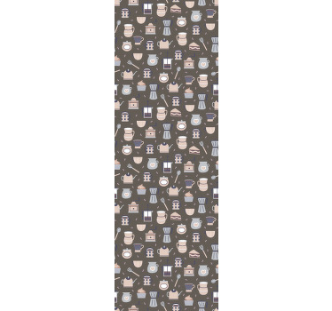 Blinds in a kitchen seamless coffee pattern - TenStickers