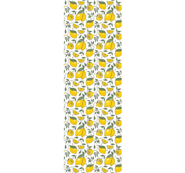 Store enrouleur cuisine citrons et fleurs crème - TenStickers