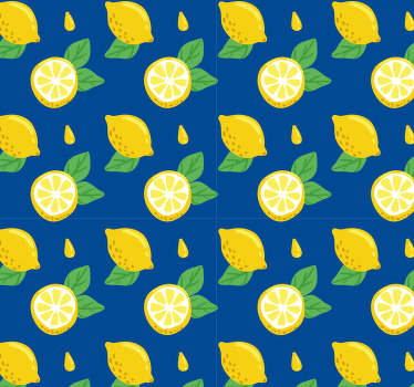 Kitchen roller blind with hand-drawn lemons - TenStickers