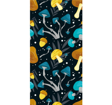 Rollo fenster küche mit blauem und gelbem pilzmuster - TenStickers