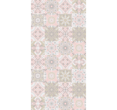 Estor enrollable cocina azulejos rosa y gris - TenVinilo