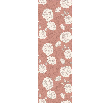 Rullegardin spisestue terrakotta store roser - Tenstickers