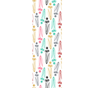 Rullegardin spisestue fargerike abstrakte linjer mønster - Tenstickers