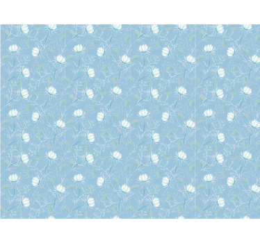 Rullegardin spisestue blå vintage grandmillenial mønster - Tenstickers