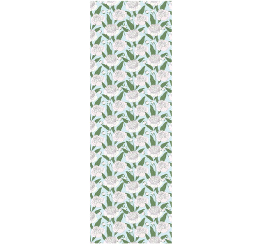 Rullegardin spisestue hvite blomster grandmillenial mønster - Tenstickers