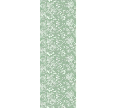 Rullegardin spisestue grønn blomster grandmillenial stil - Tenstickers