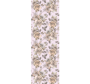 Rullegardin spisestue shabby chic rosemønster - Tenstickers