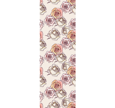 Rullegardin spisestue rosemønster engelsk stil - Tenstickers