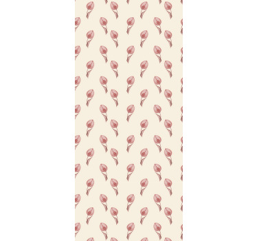 Rullegardin spisestue små rosa tulipanmønster - Tenstickers