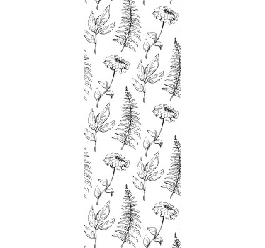 Store enrouleur salle à manger tulipes noires et blanches - TenStickers