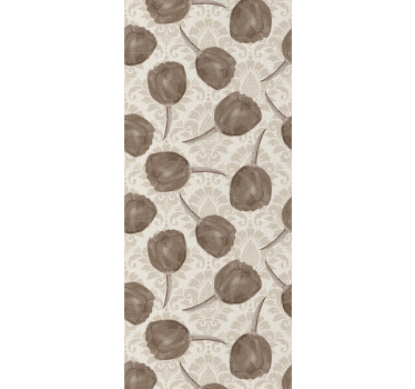 Rullegardin spisestue grå tulipanmønster med akantus - Tenstickers