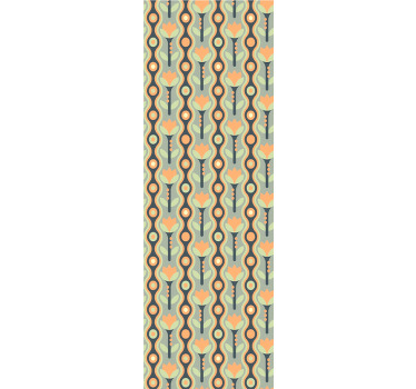 Rullegardin spisestue oransje uregelmessig blomst - Tenstickers