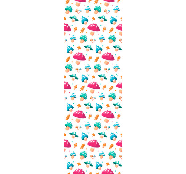 Rullegardin spisestue med flerfargede sopper - Tenstickers