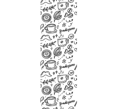 Estor enrollable comedor tradición italiana con café - TenVinilo