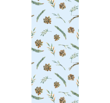 Watercolor floral blue dining room roller blind - TenStickers
