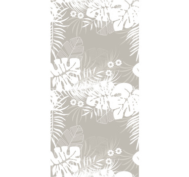 Store enrouleur salle à manger feuilles tropicales grises - TenStickers