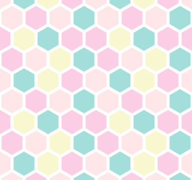 Rullegardin spisestue geometrisk mønster og pastellfarger - Tenstickers