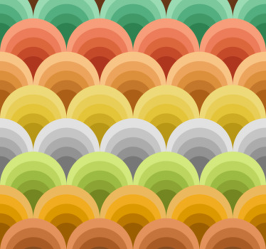 Store enrouleur salle à manger vintage avec cercles oranges - TenStickers