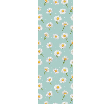 Rullegardin spisestue med mønster av tusenfryd - Tenstickers