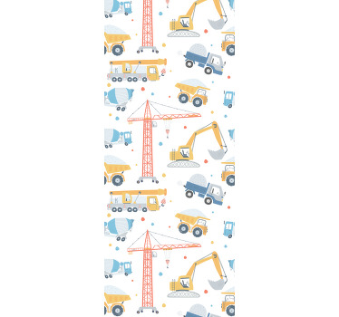 Cortina roller infantil motivos de construcción - TenVinilo