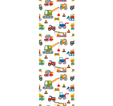 Cortina roller infantil alegría de construcción - TenVinilo