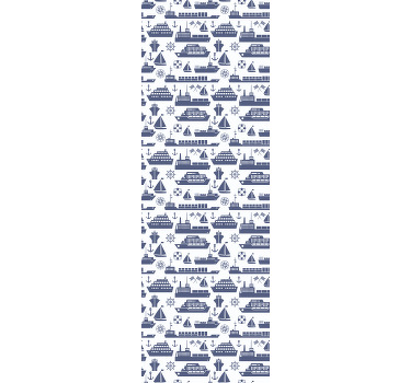 Blind kids different blue boat pattern - TenStickers