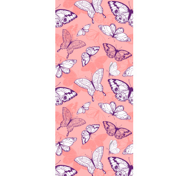 儿童盲人紫色和粉色分层蝴蝶图案 - TenStickers