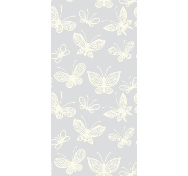 儿童盲人白色和灰色蝴蝶图案 - TenStickers