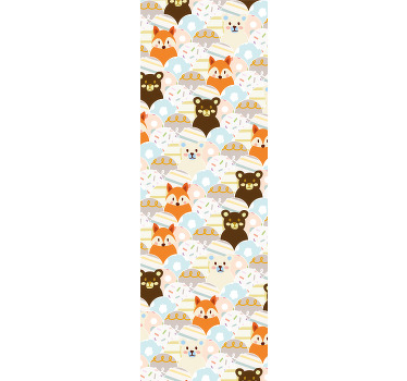 儿童盲人拼布动物熊与狐狸儿童设计 - TenStickers