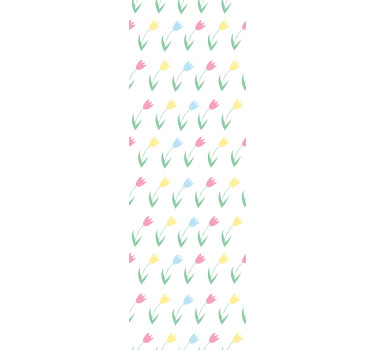 Store enrouleur pour chambre enfant motif tulipes colorées - TenStickers