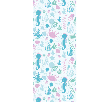 Store enrouleur pour chambre enfant animaux marins pastel - TenStickers