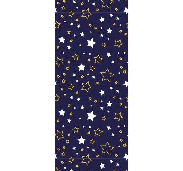 Estor enrollable infantil cielo nocturno con estrellas blancas - TenVinilo