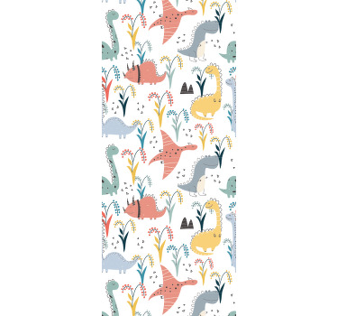 Rolgordijn kinderkamer dinosaurussen en bomen - TenStickers