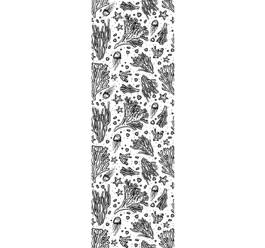 Rollo fenster kinderzimmer mit schwarzen meerestieren - TenStickers