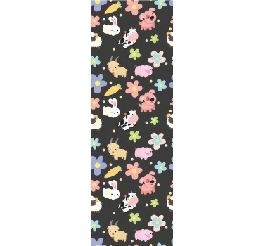 Rollo fenster kinderzimmer mit wilden tieren und hasen - TenStickers