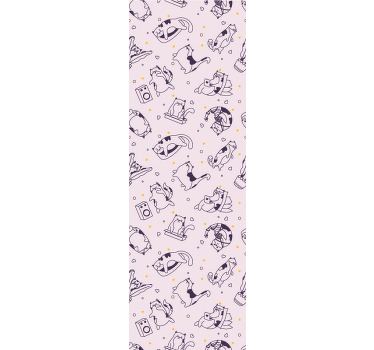 Estore de rolo infantil padrão de banda musical de gatos - TenStickers