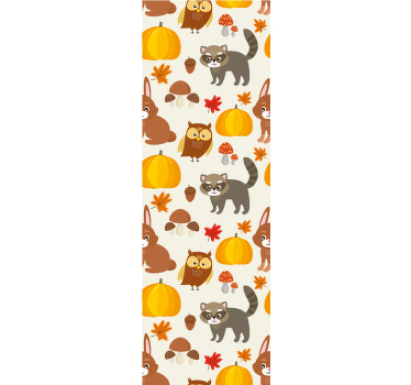 Estor enrollable infantil animales del bosque otoñal - TenVinilo