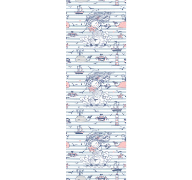 Estor enrollable infantil sirenas y criaturas marinas - TenVinilo