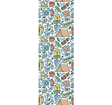 Estore de rolo infantil montanhas e itens de camping - TenStickers