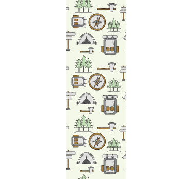 Rollo fenster kinderzimmer camping tasche schüssel kompass - TenStickers