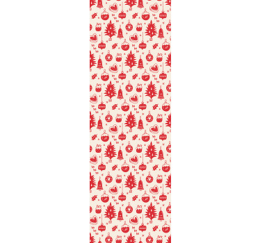 Estor enrollable infantil patrón navideño rojo y rosa - TenVinilo