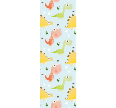 Kinderkamer rolgordijn klein dino patroon - TenStickers
