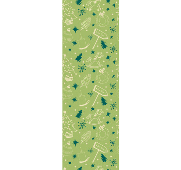 Rolgordijn kinderkamer kerst elementen groene achtergrond - TenStickers