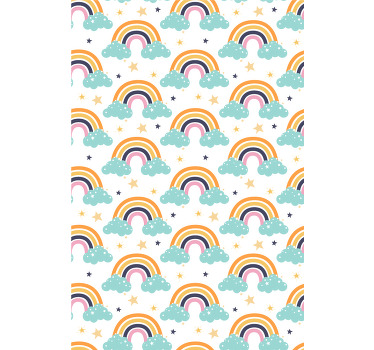 Roleta dla dzieci w kolorowe tęcze z chmurkami - TenStickers