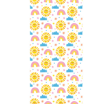 Store enrouleur pour chambre enfant arc-en-ciel nuages - TenStickers