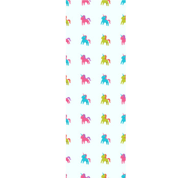 Store enrouleur pour chambre enfant licornes sur fond bleu - TenStickers