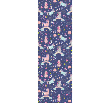 Zavjese za dječju sobu s šarenim jednorozima i duškom - TenStickers